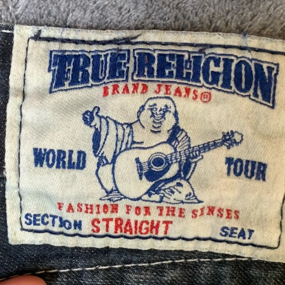 Vintage True Religion Straight Leg Dark Wash Low Rise Jeans Contrast Stitch 31 - Picture 7 of 11